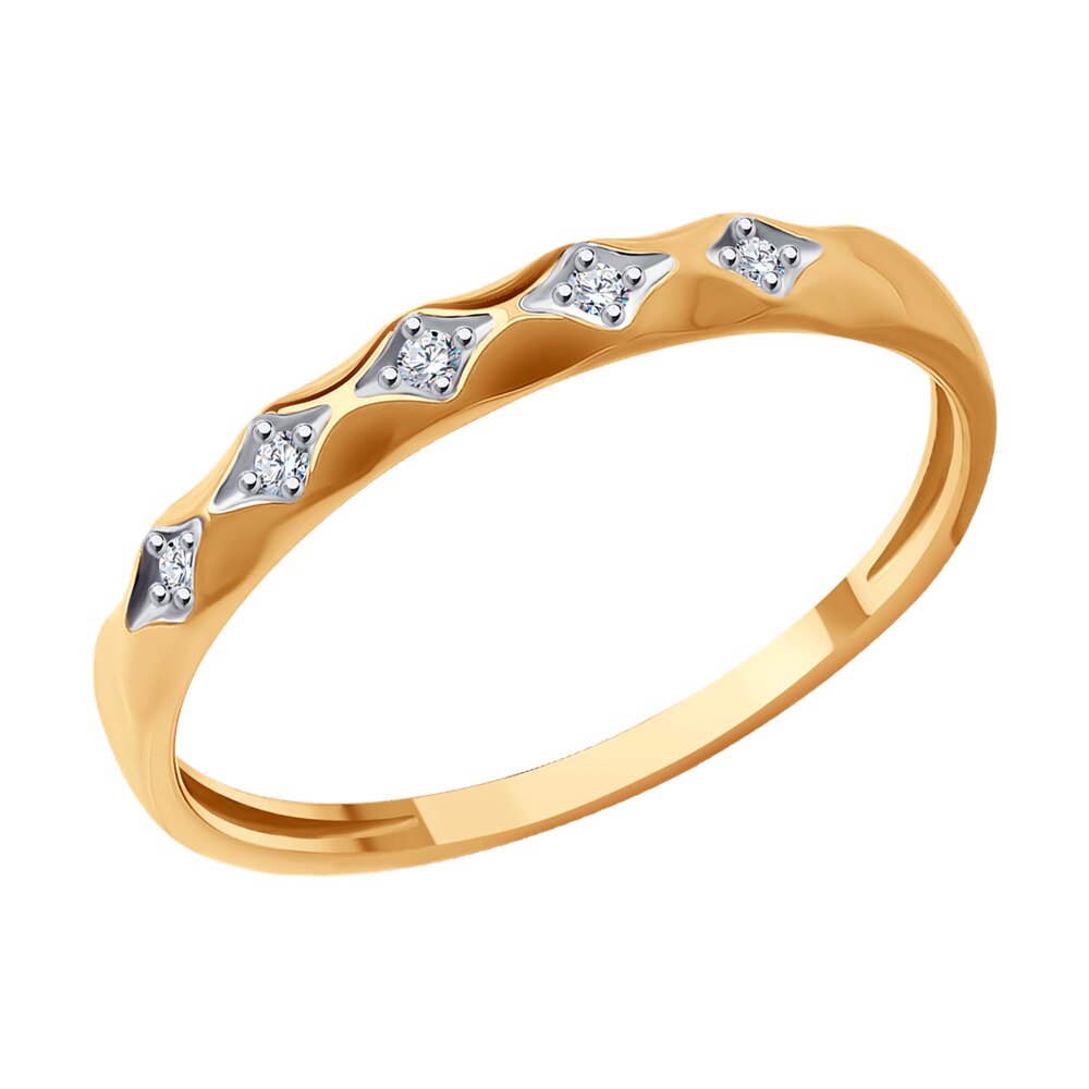 

Кольцо из красного золота с фианитом р. 18,5 Diamant 51-110-01685-1, 51-110-01685-1