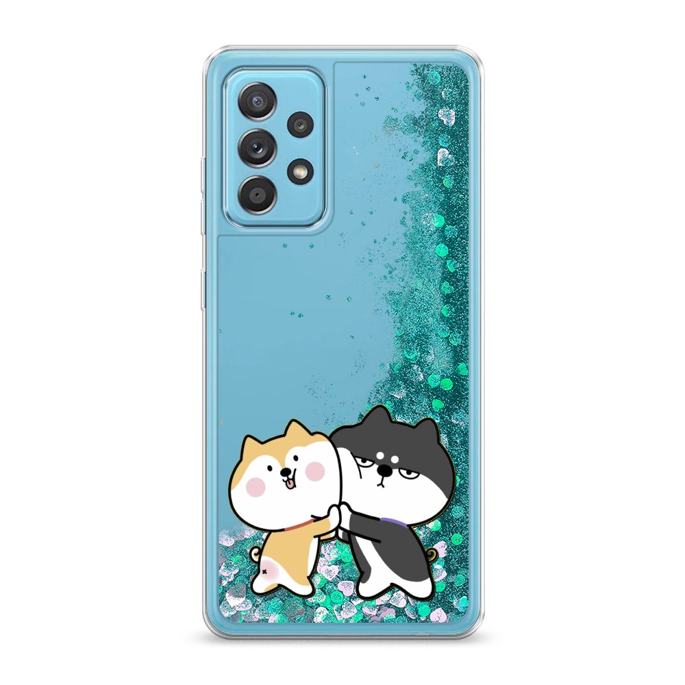 

Жидкий чехол с блестками "Обнимашки акита" на Samsung Galaxy A52s, 2106595-1
