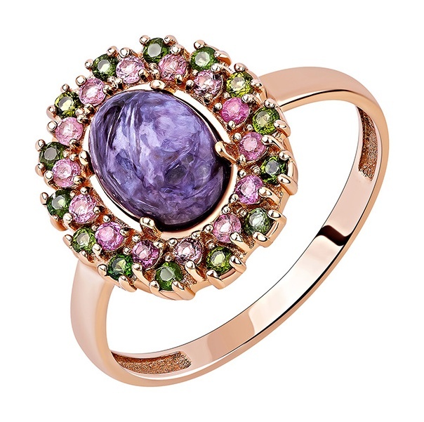 

Кольцо из золота р.  Kari Jewelry 214826, чароит/турмалин, 214826