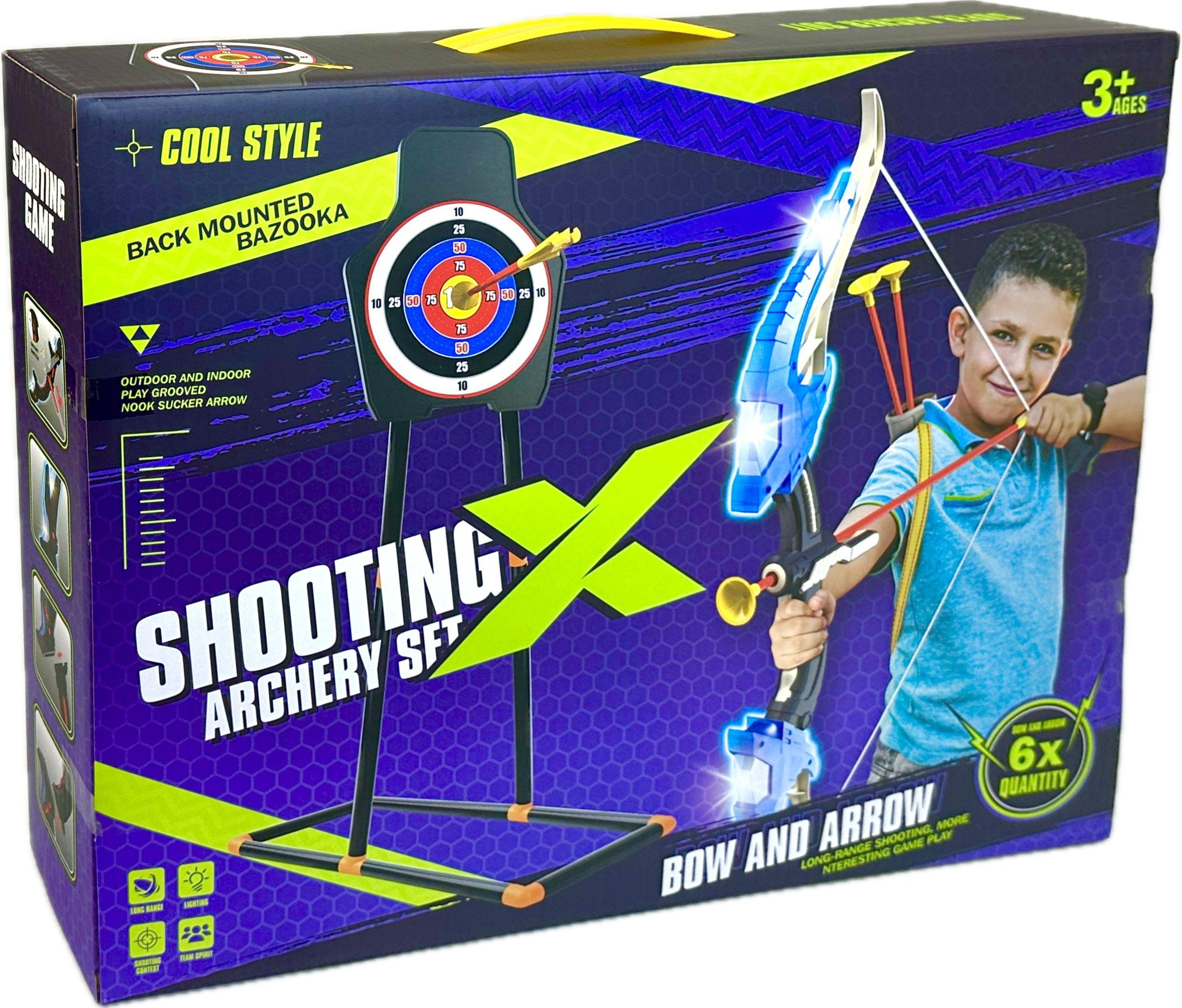Игровой набор Play Smart Лук игрушечный со стрелами Archery Set светящийся, 64 см набор лук 21 со стрелами и мишень олимпик воndibon 5х19х3 5 см