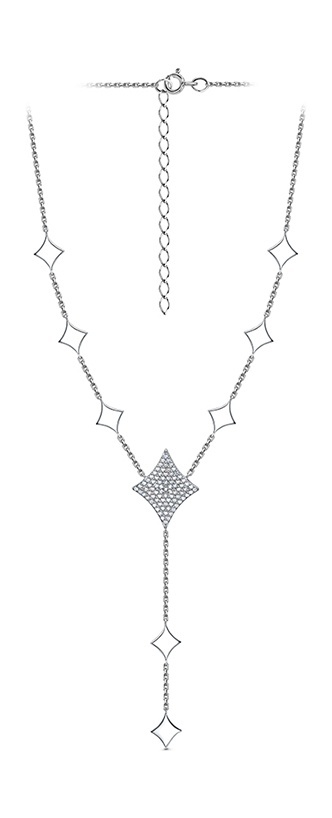 

Колье-галстук из серебра 45 см Kari Jewelry 237577, фианит, 237577