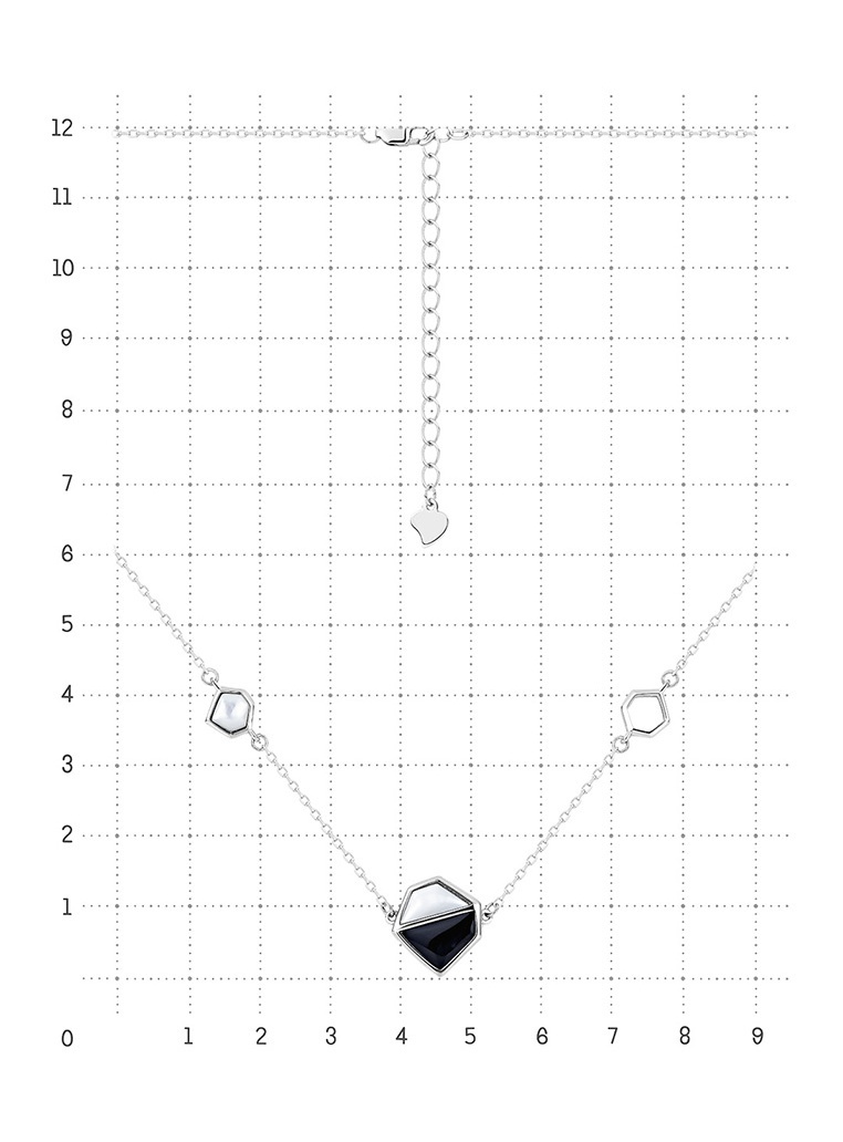 

Колье из серебра 45 см Kari Jewelry 231286, оникс/перламутр, 231286