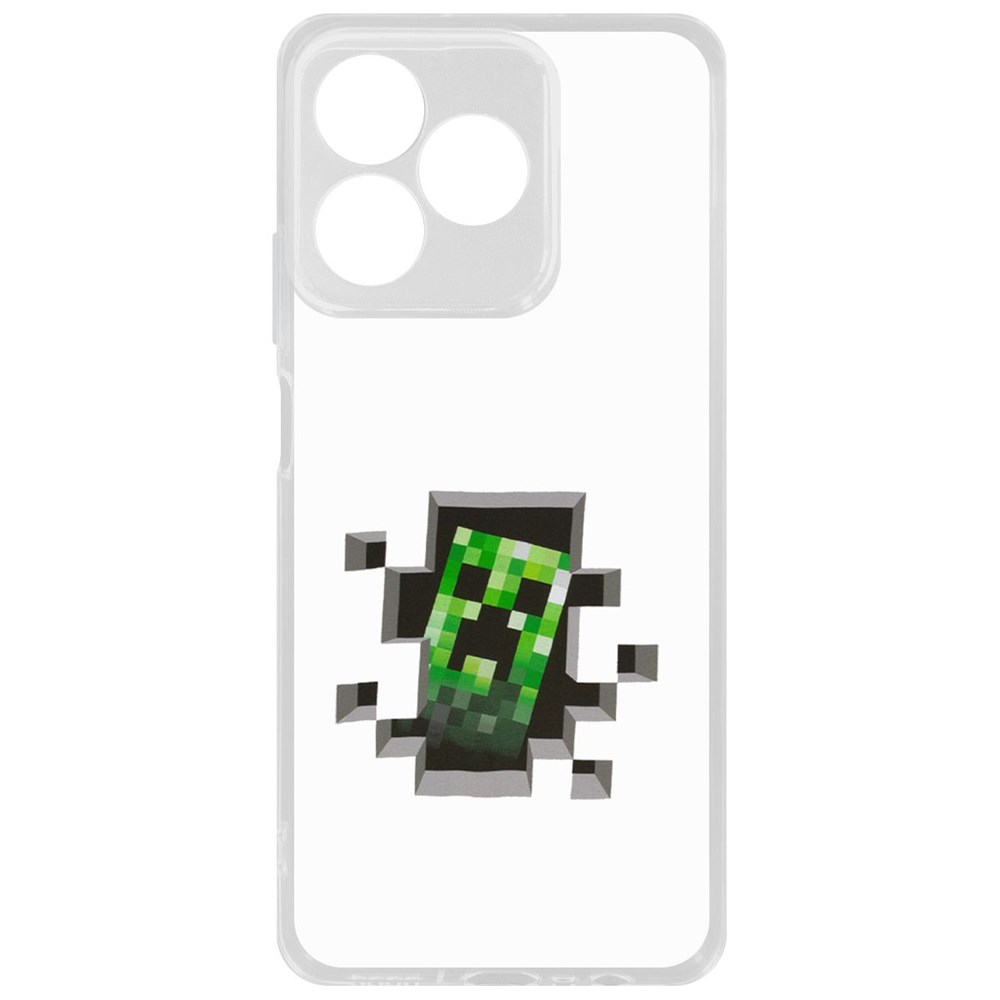 

Чехол-накладка Krutoff Clear Case Minecraft-Крипер для Realme C51, Прозрачный