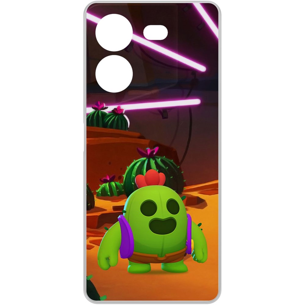 

Чехол-накладка Krutoff Clear Case Brawl Stars-Спайк для TECNO Pova 5