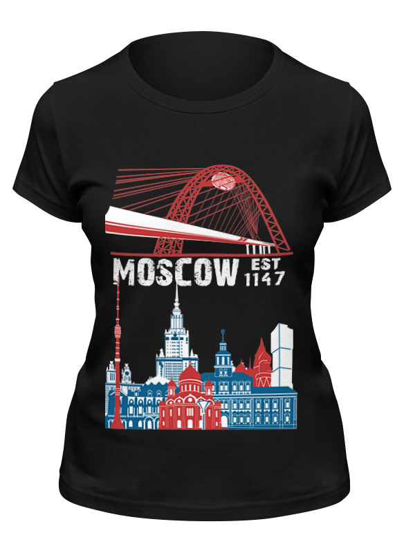

Футболка женская Printio Moscow. established in 1147 черная S, Черный, Moscow. established in 1147