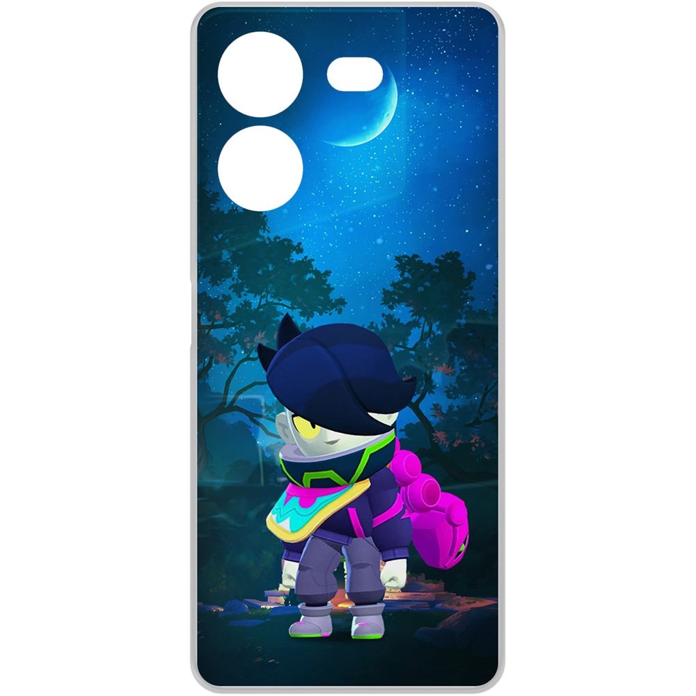 

Чехол-накладка Krutoff Clear Case Brawl Stars-Орочи Эдгар для TECNO Pova 5, Прозрачный