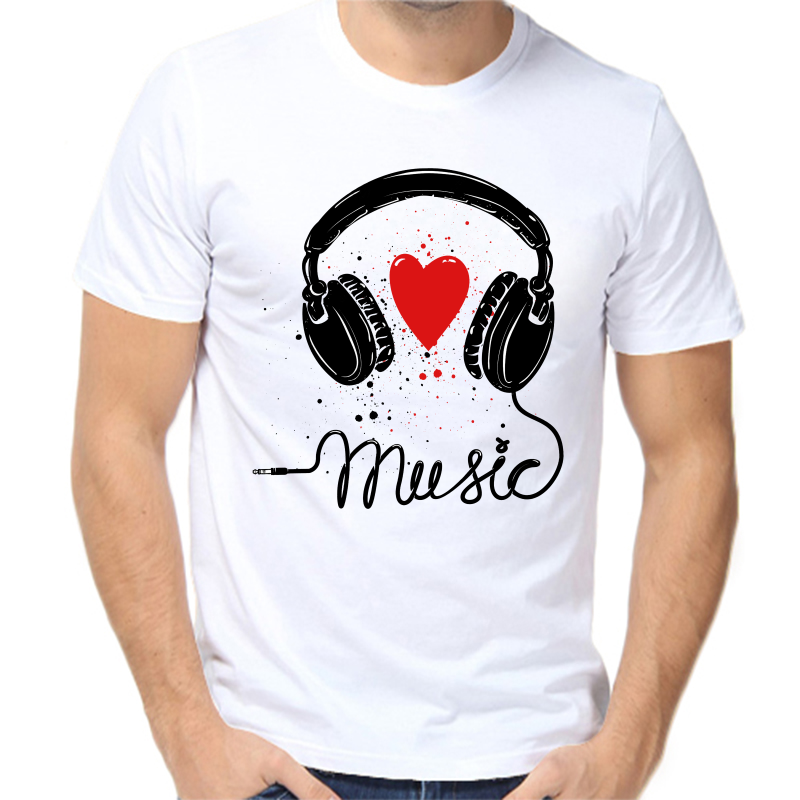 

Футболка мужская белая 64 р-р music, Белый, fm_music