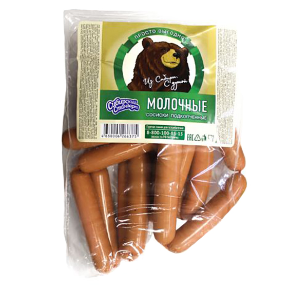 

Сосиски СПК Молочные подкопченые +-1;1 кг