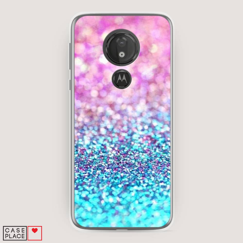 

Чехол Awog "Розово-голубые глиттеры рисунок" для Motorola Moto G7 Power
