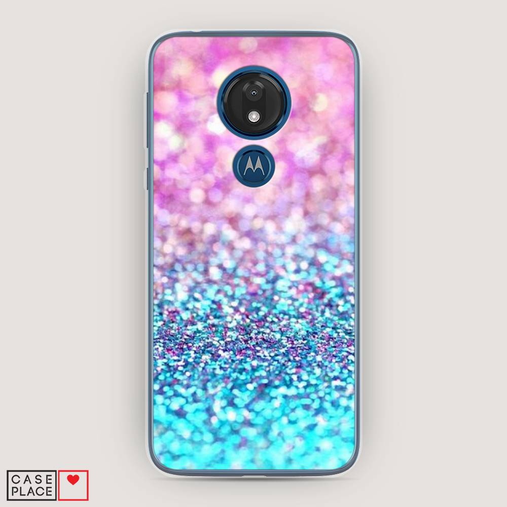 

Чехол Awog "Розово-голубые глиттеры рисунок" для Motorola Moto G7