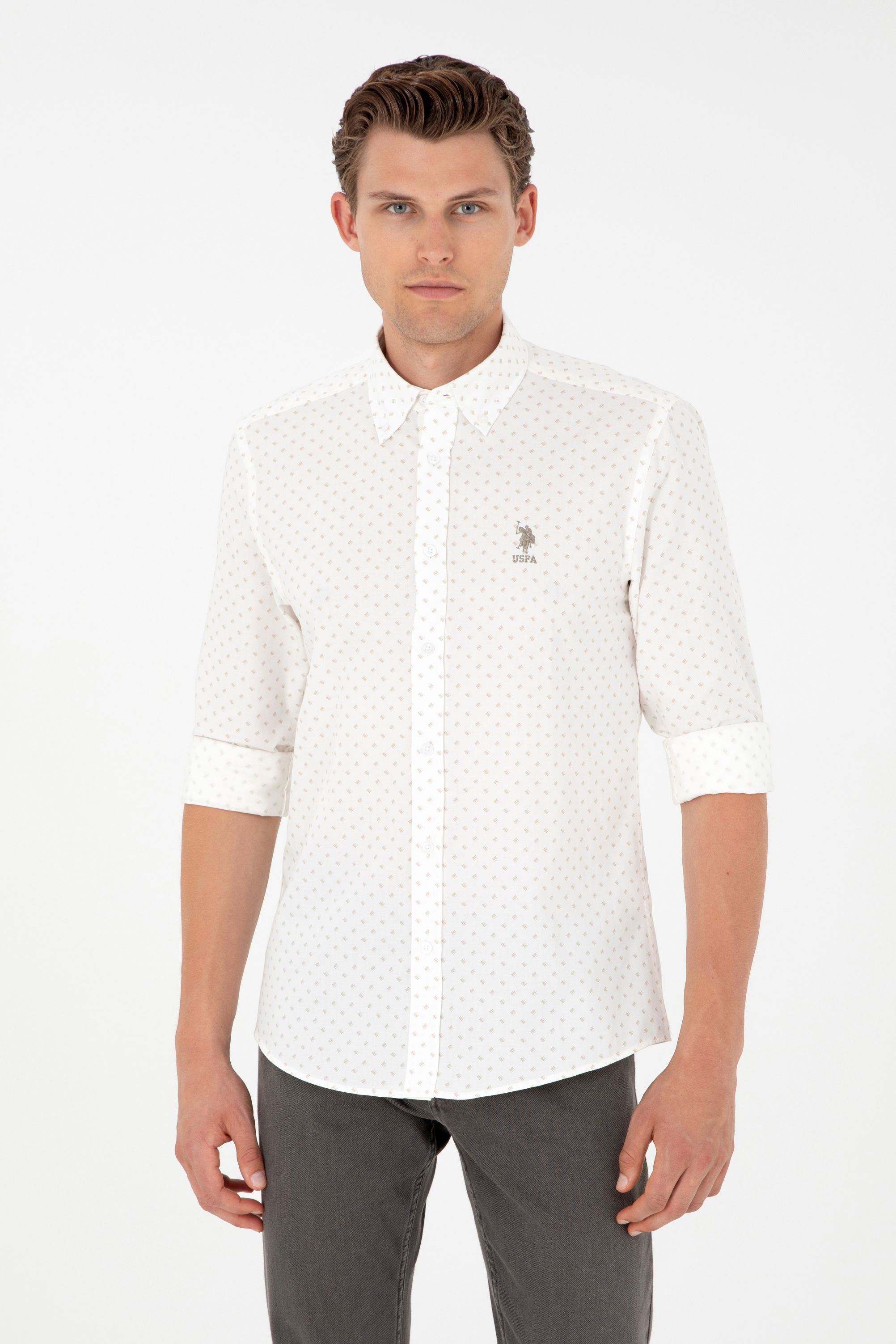 

Рубашка мужская U.S. POLO Assn. G081GL0040SELVOS бежевая L, Бежевый, G081GL0040SELVOS