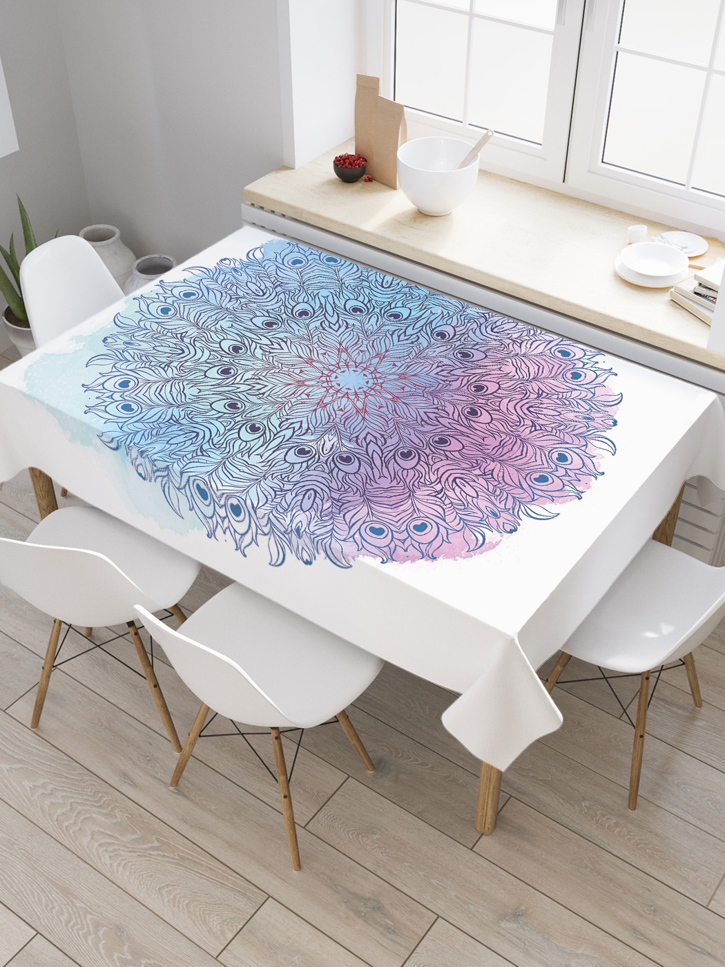 

Фотоскатерть JoyArty МУЛЬТИ 91172 120x145, Белый