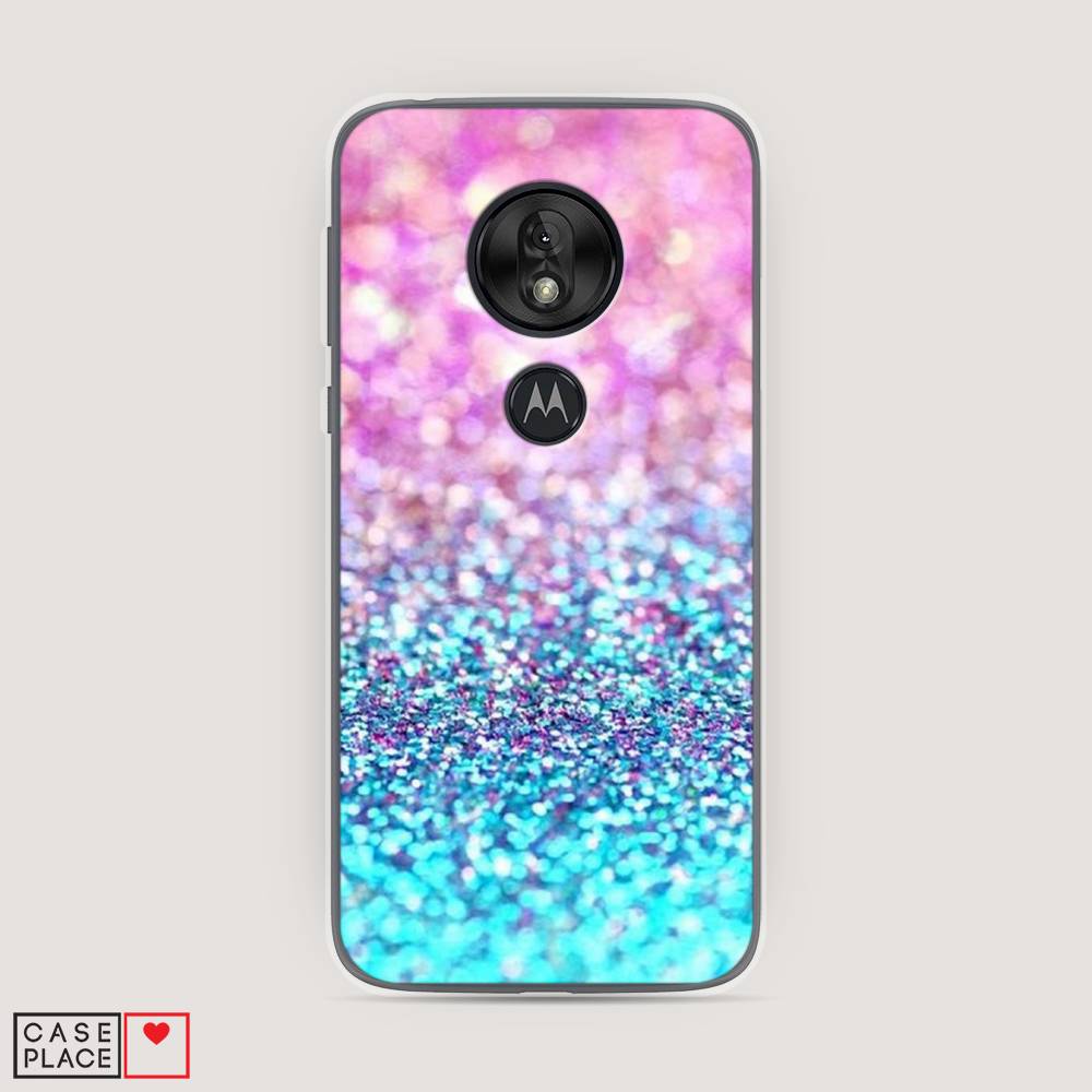 

Чехол Awog "Розово-голубые глиттеры рисунок" для Motorola Moto G7 Play