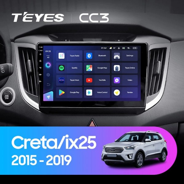 Штатная магнитола Teyes CC3 432Gb Hyundai Creta 2015-2019 ix-25 2014-2021 10 3469900₽