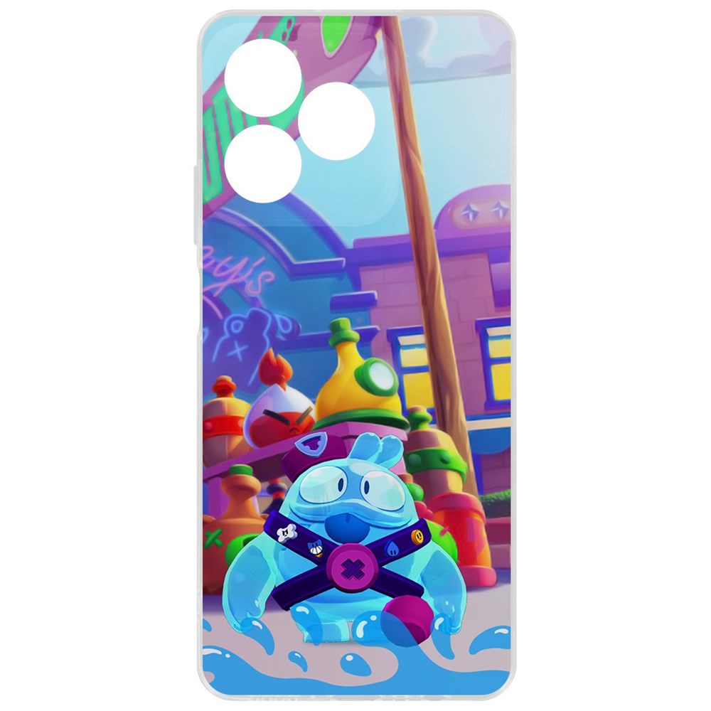 

Чехол-накладка Krutoff Clear Case Brawl Stars-Скуик для Realme C53, Прозрачный