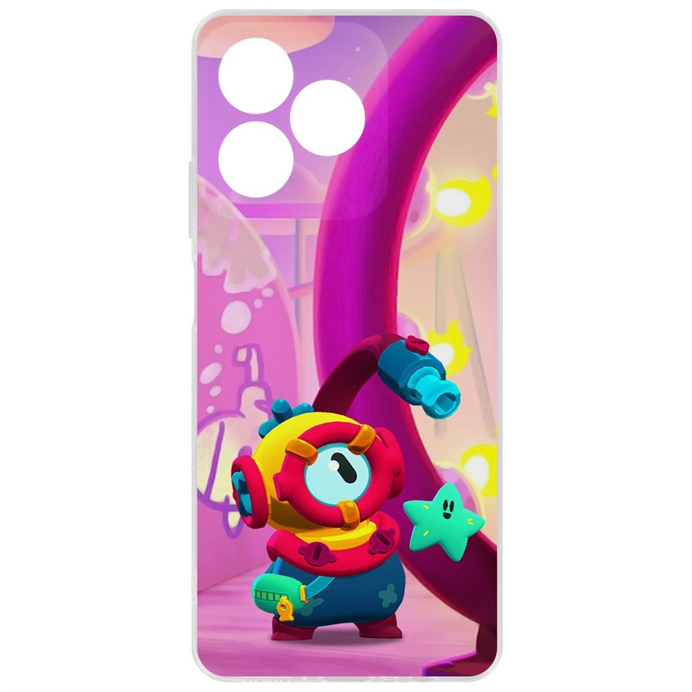 

Чехол-накладка Krutoff Clear Case Brawl Stars-Отис для Realme C53, Прозрачный