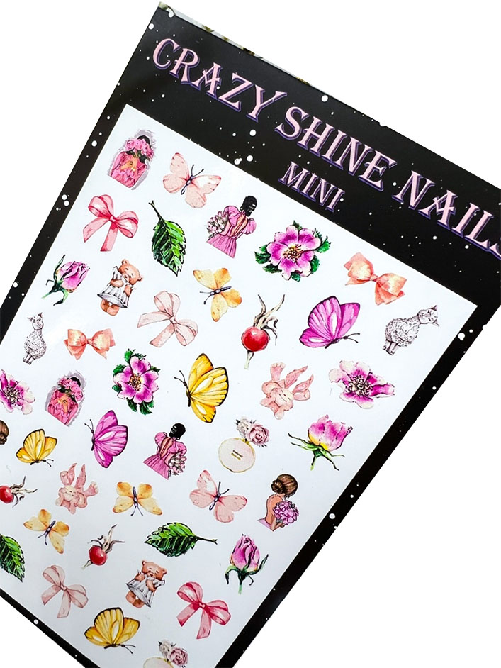 

Слайдер-дизайн Crazy Shine Nails mini №1143 Летний сад, Разноцветный