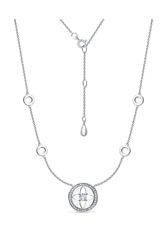 

Колье из серебра 40-45 см Kari Jewelry 230900, фианит, 230900