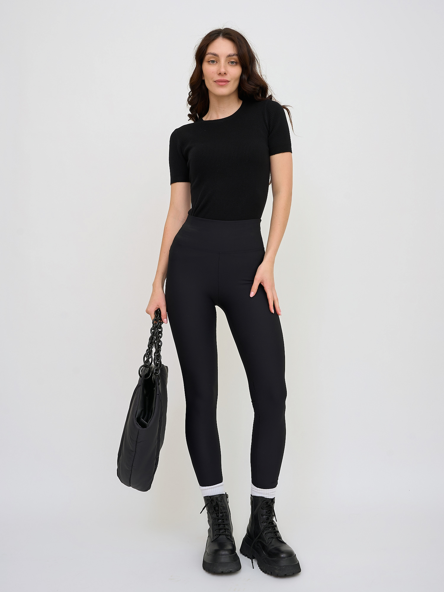 

Спортивные леггинсы женские BrandStoff BS19003 черные 44 RU, Черный, BS19003