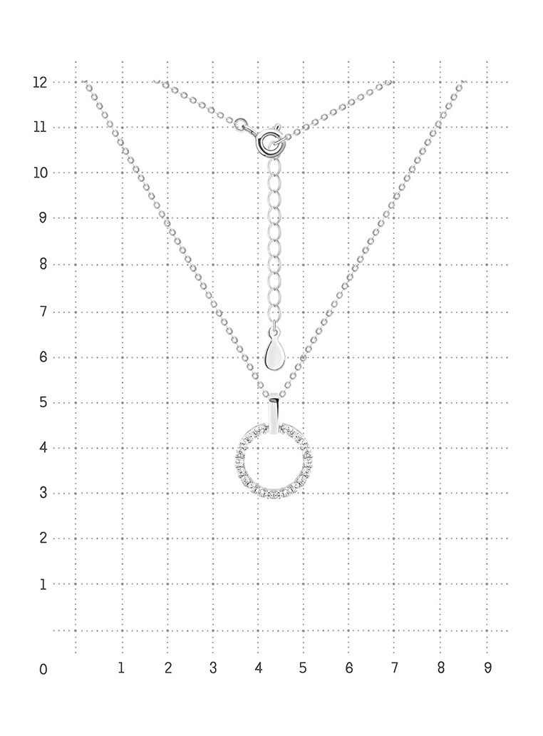 

Колье из серебра 45 см Kari Jewelry 223044, фианит, 223044
