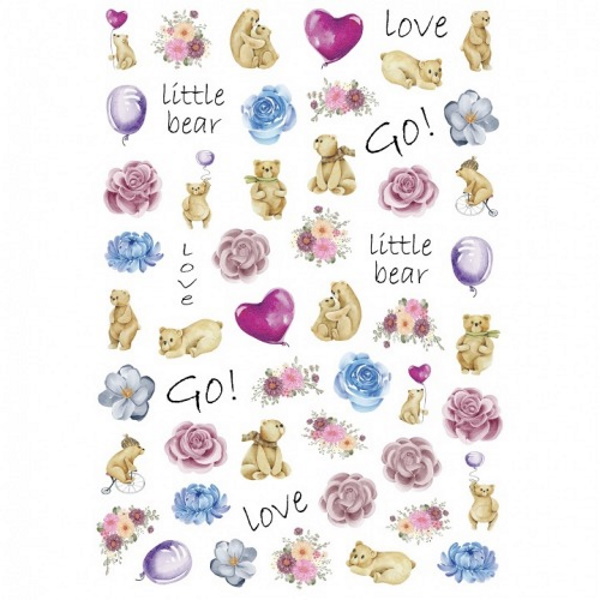 

Слайдер-дизайн Crazy Shine Nails mini №1101 Little bear, Разноцветный