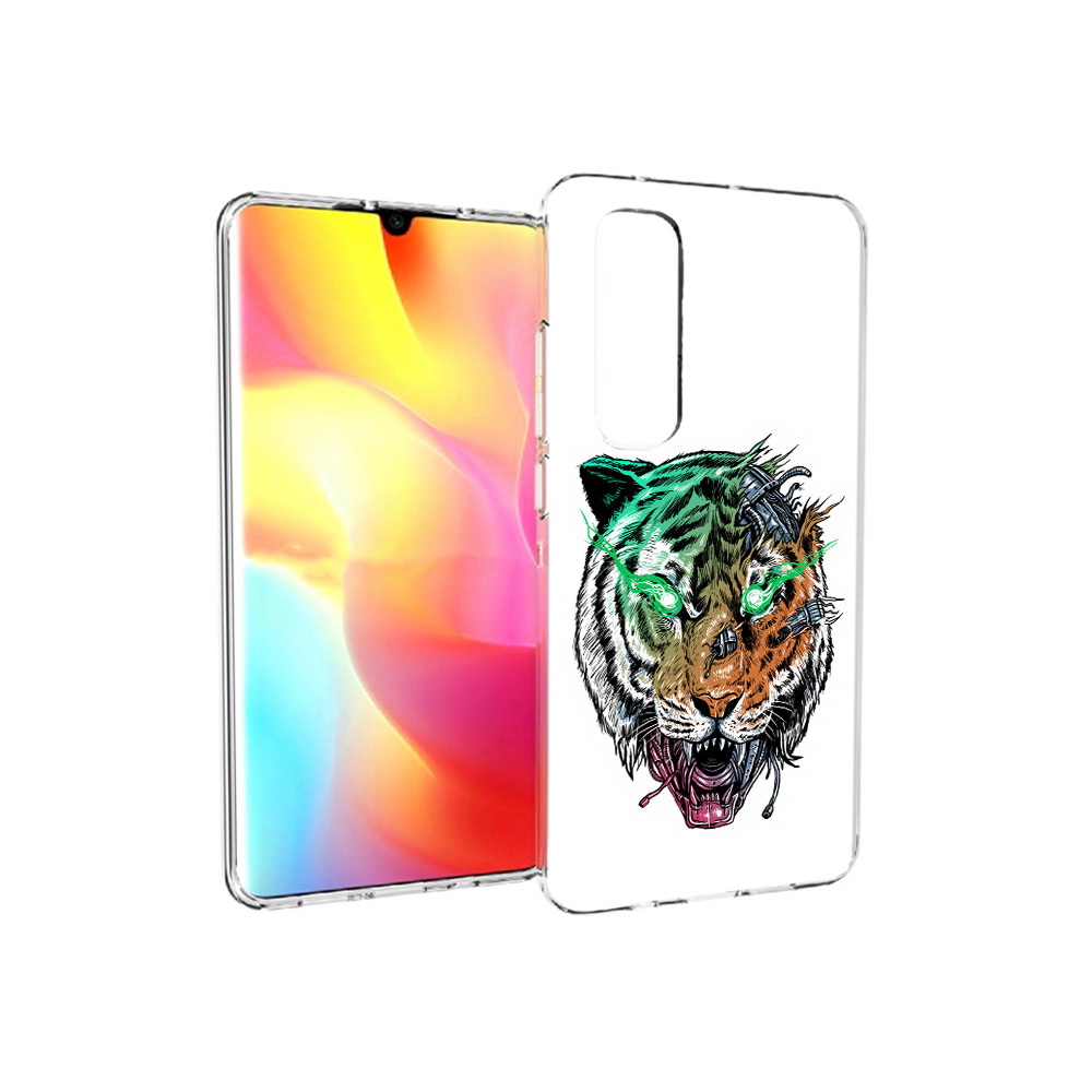 

Чехол MyPads Tocco для Xiaomi Mi Note 10 Lite робо-тигр (PT149714.254.584), Прозрачный, Tocco