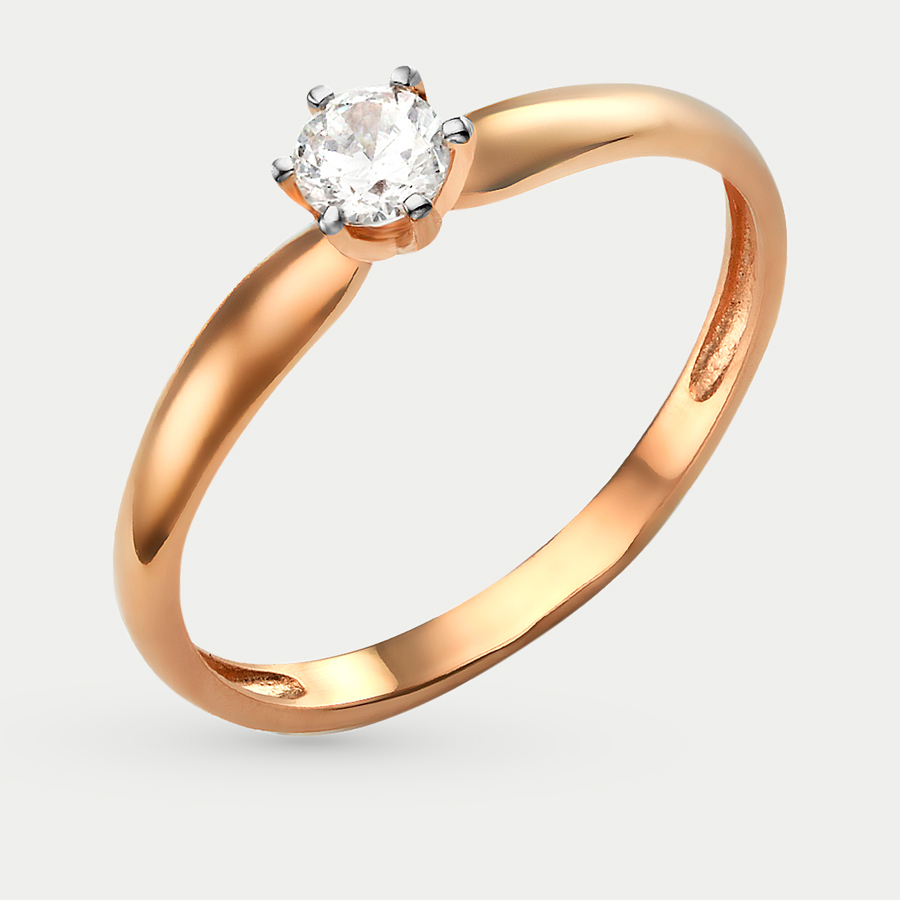Кольцо из розового золота р. 18 Сорокин 70195200, фианит
