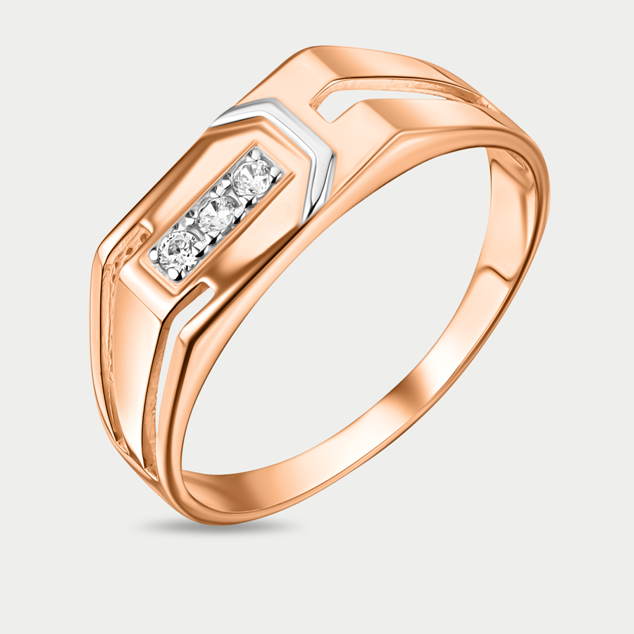 Кольцо из розового золота р. 19 Atoll 4180, фианит