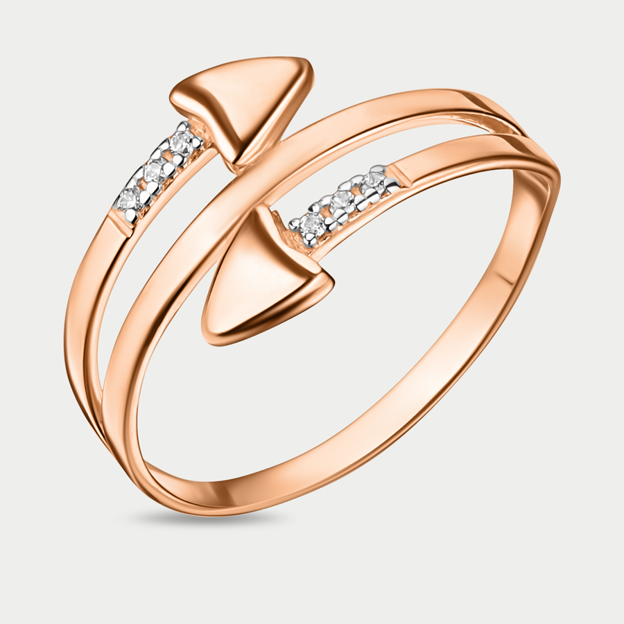 Кольцо из розового золота р. 17 Atoll 10935, фианит