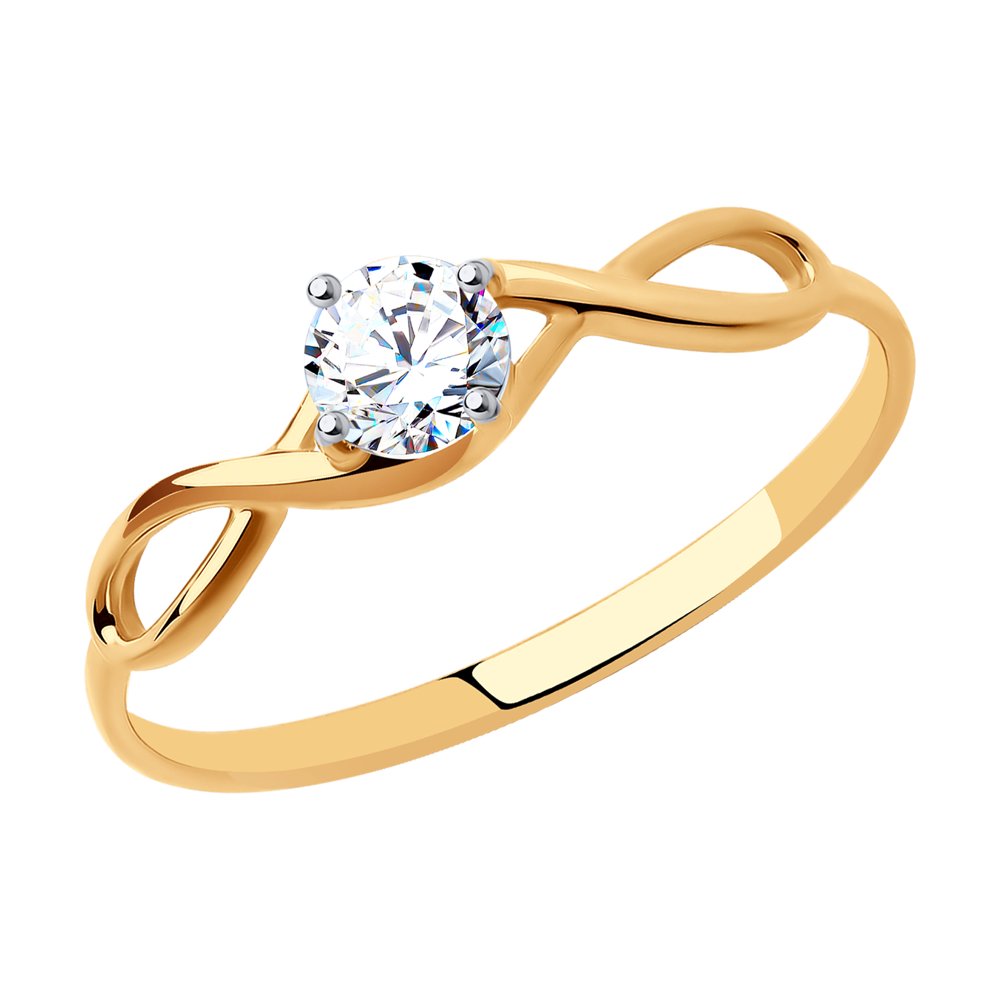 

Кольцо из красного золота с фианитом р. 19,5 Diamant 31-110-01001-1, 31-110-01001-1