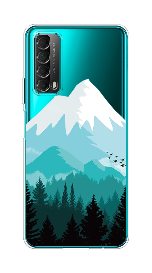 

Чехол на Huawei P Smart 2021 "Синяя снежная гора", Белый;голубой, 6104750-2