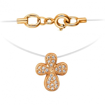 

Колье из красного золота с фианитом 40 см Эстет 01Л111816, 01Л111816