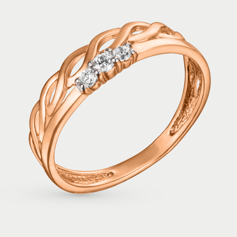 Кольцо из розового золота р. 16 Красносельский Ювелир РК3843, фианит