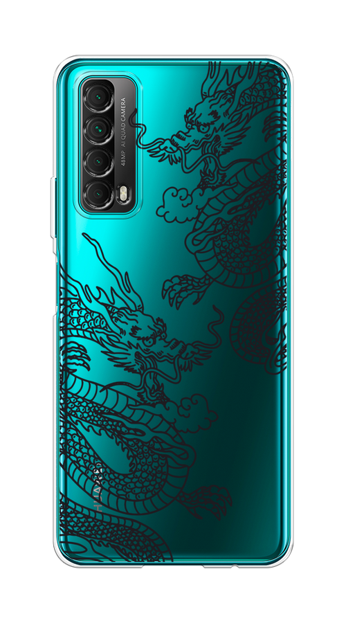 

Чехол на Huawei P Smart 2021 "Два китайских дракона", Серый;черный, 6104750-1