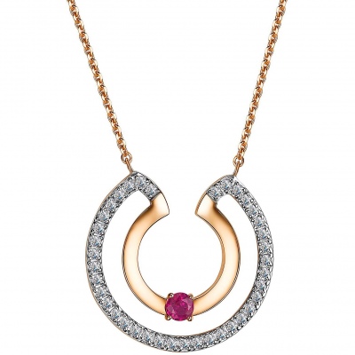 

Колье из красного золота с рубином 45 см АЛЬКОР 64587-103, 64587-103