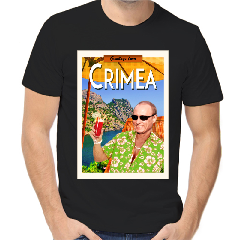 

Футболка мужская черная 58 р-р с Путиным Crimea, Черный, fm_Crimea