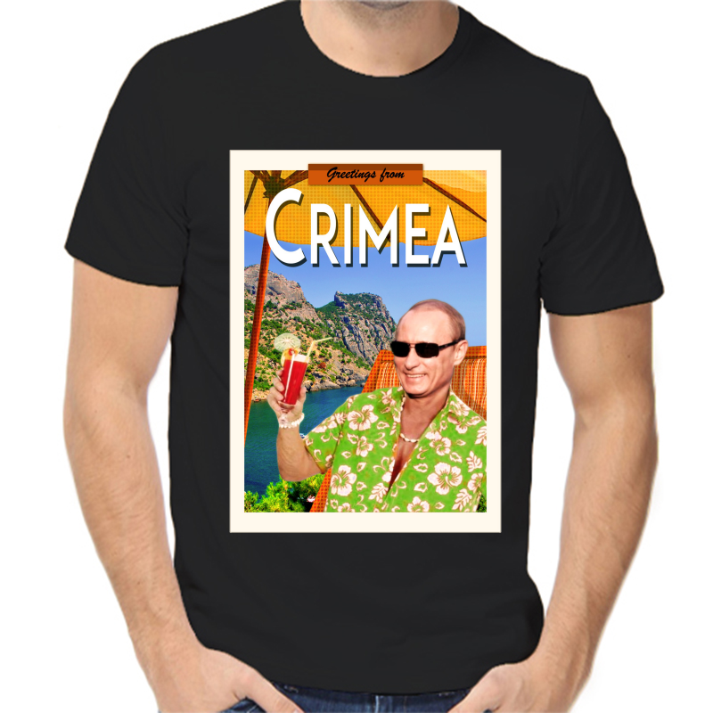

Футболка мужская черная 52 р-р с Путиным Crimea, Черный, fm_Crimea
