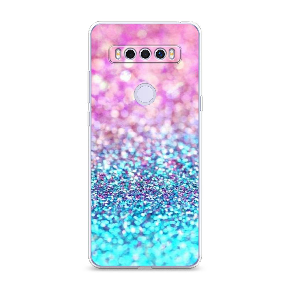 

Чехол Awog "Розово-голубые глиттеры рисунок" для TCL 10 SE