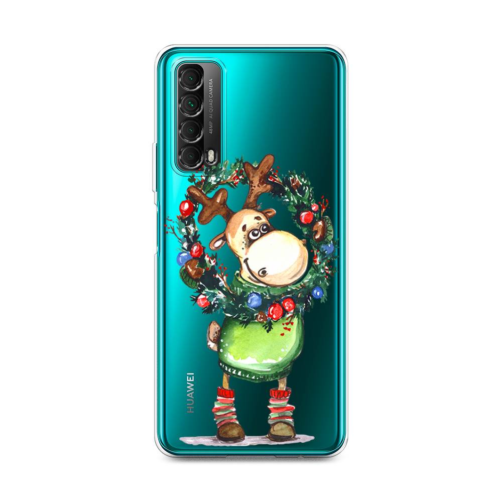 

Чехол для Huawei P Smart 2021 "Олень с новогодним венком", 6104750-4