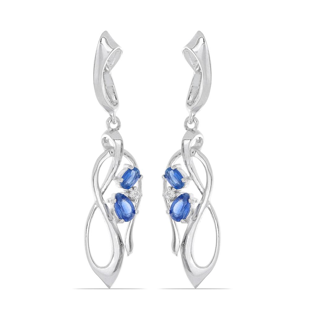 Серьги из серебра Ювелирия T39168, кианит/топаз