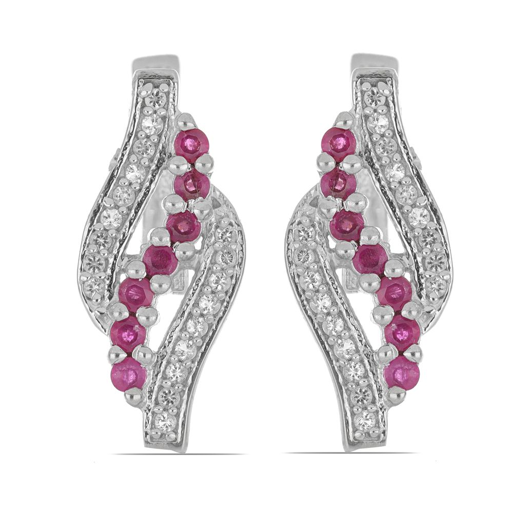 Серьги из серебра Ювелирия T39152, рубин/топаз