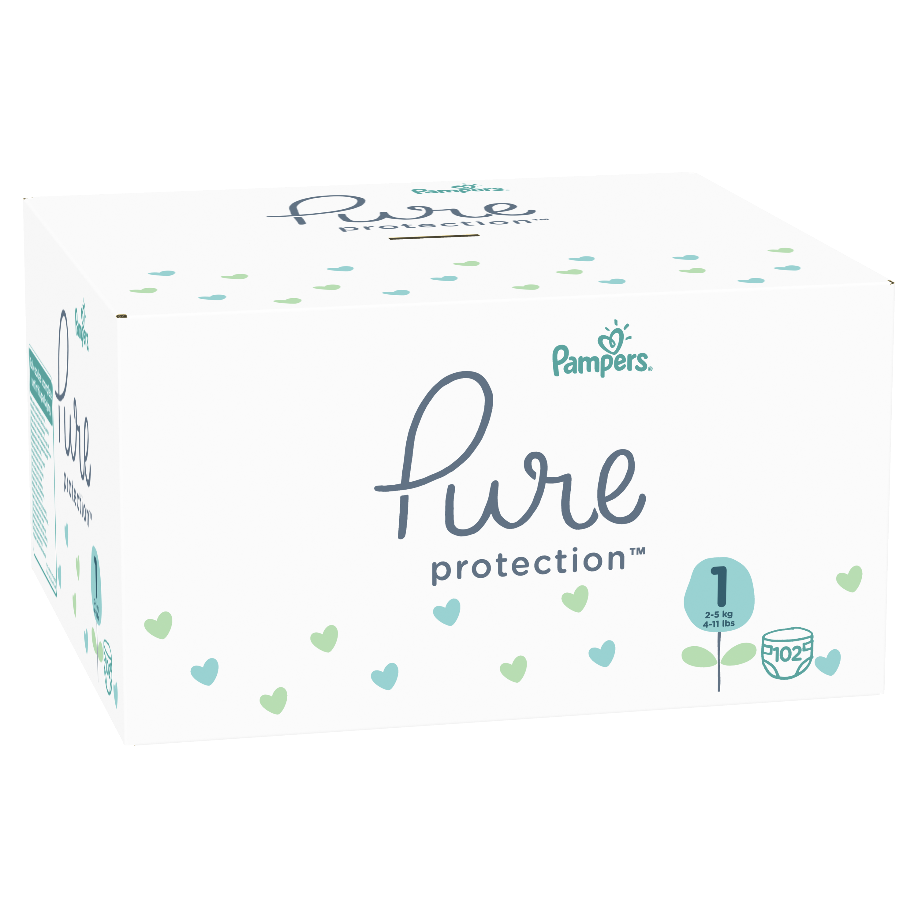 Подгузники Pampers Pure Protection 1 (2-5 кг), 102 шт. парафин углеводородный жидкий vauhti pure up mid 2°с 4°с 80 ml
