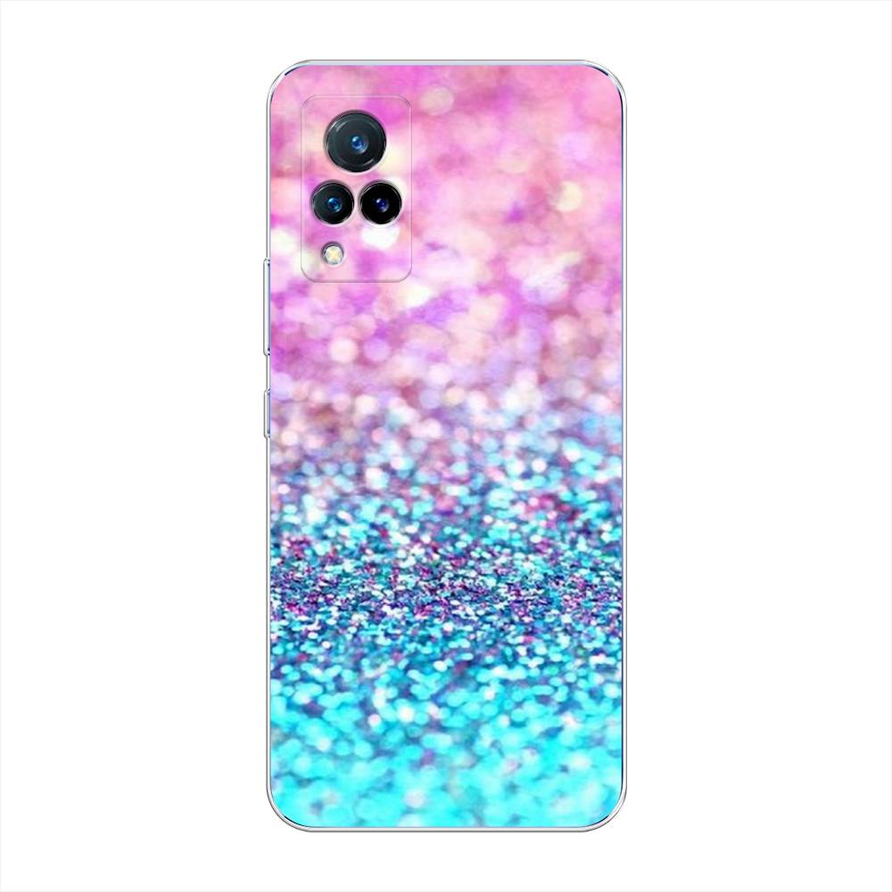 

Чехол Awog "Розово-голубые глиттеры рисунок" для Vivo V21