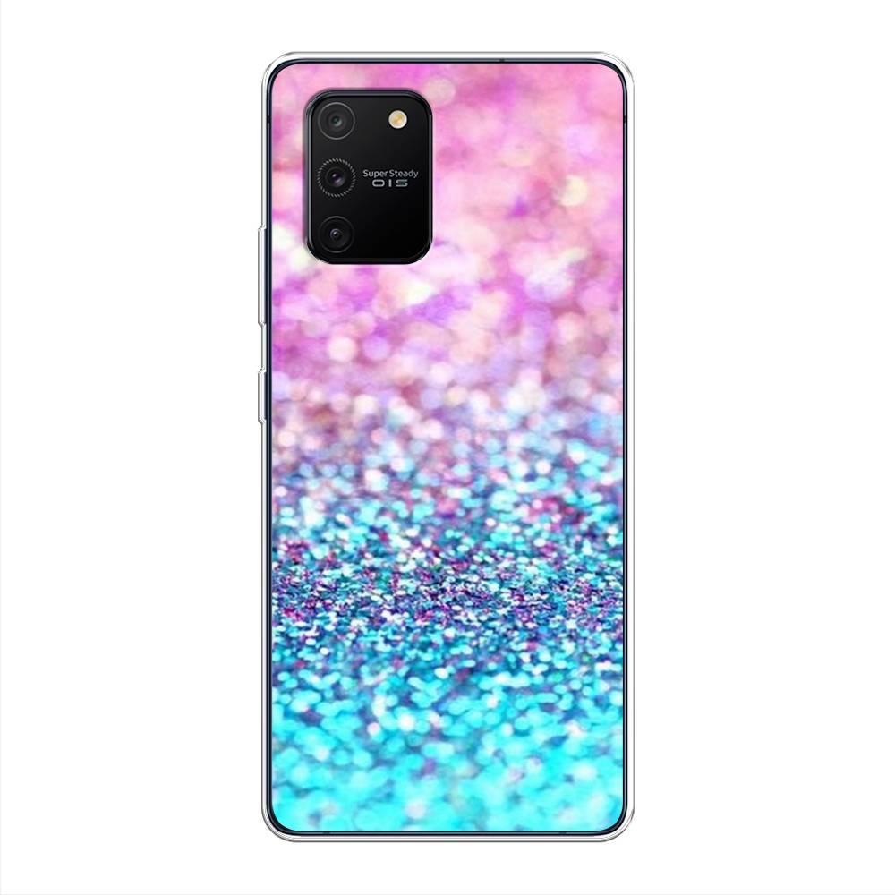 фото Чехол awog "розово-голубые глиттеры рисунок" для samsung galaxy s10 lite