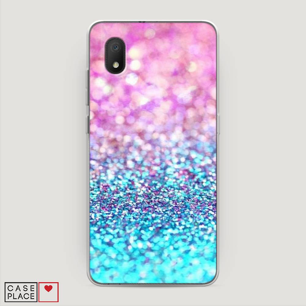 фото Чехол awog "розово-голубые глиттеры рисунок" для alcatel 1a (2020) 5002f