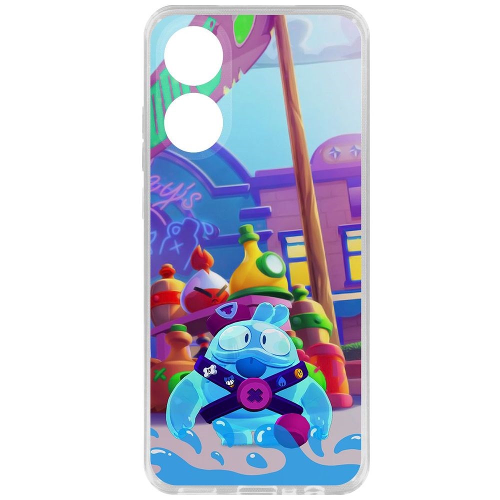 

Чехол-накладка Krutoff Clear Case Brawl Stars-Скуик для Oppo A78 4G, Прозрачный