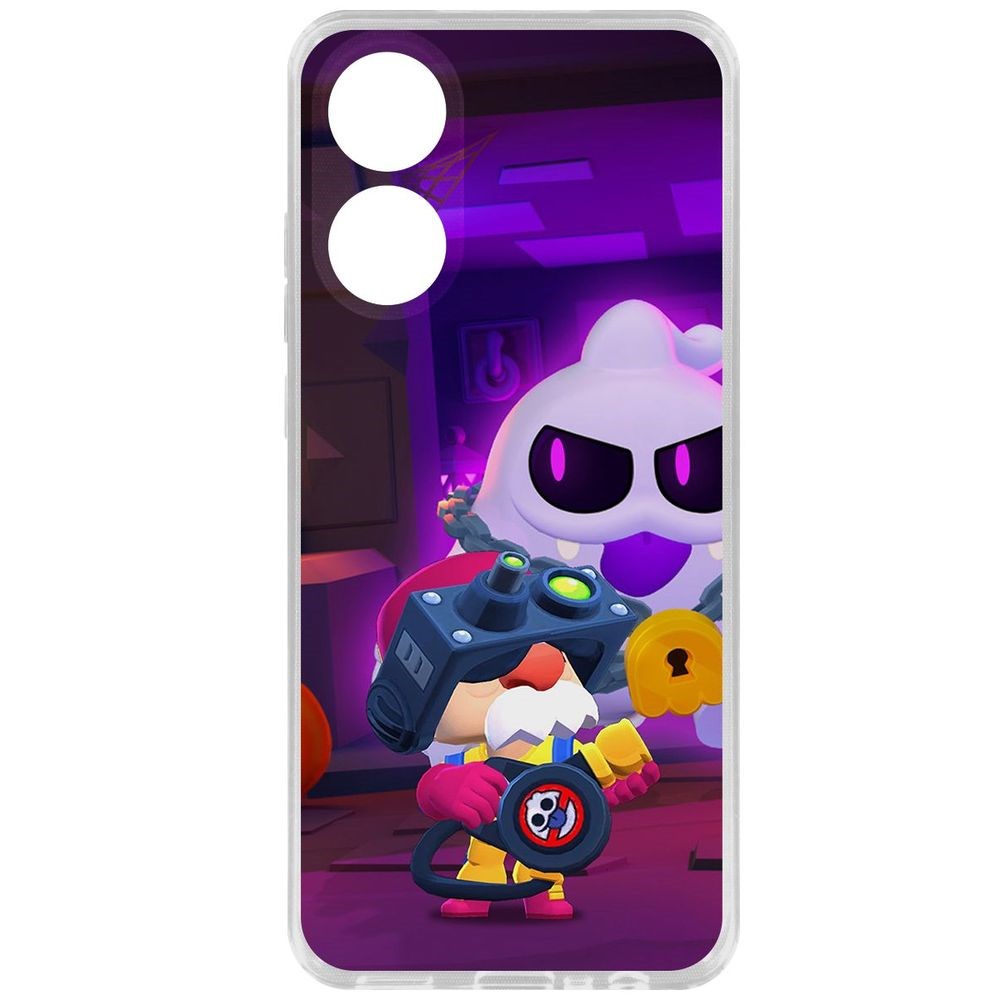 

Чехол-накладка Krutoff Clear Case Brawl Stars-Охотник за Скуиками Гэйл для Oppo A78 4G, Прозрачный