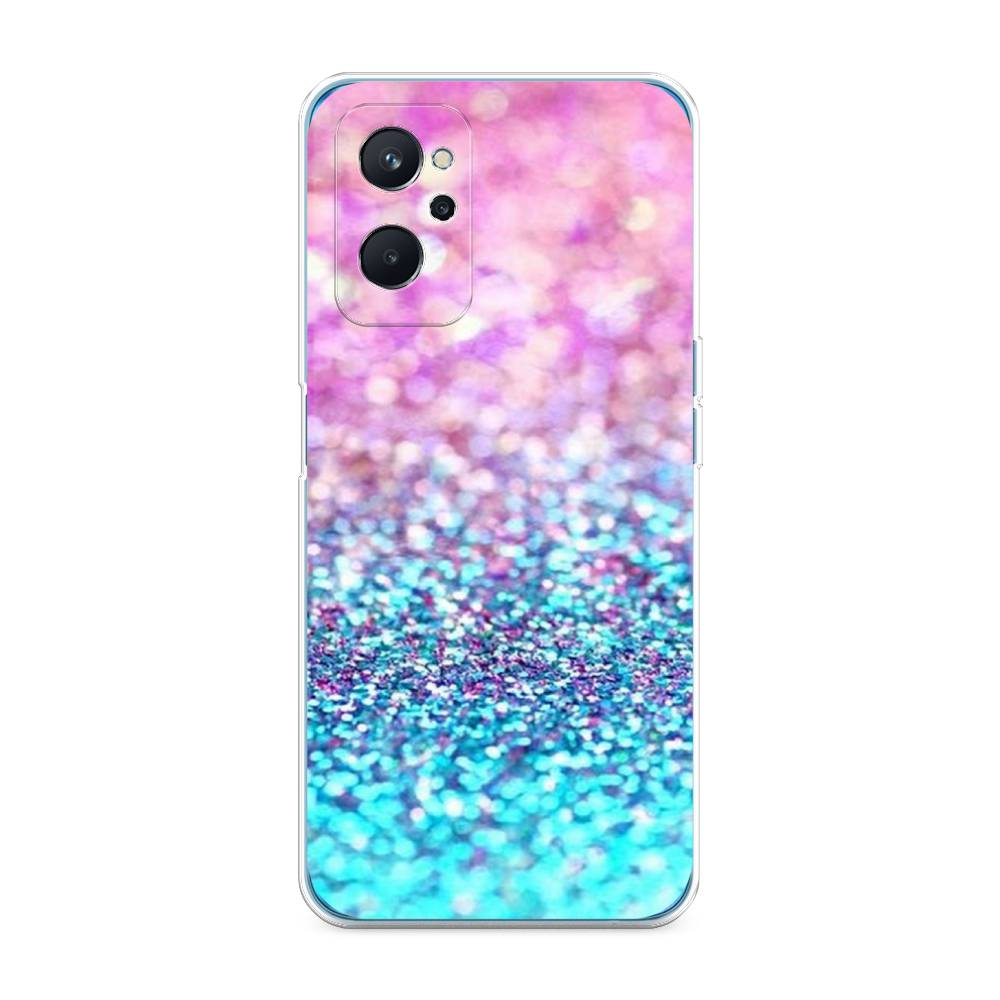 

Чехол Awog "Розово-голубые глиттеры рисунок" для Realme 9i