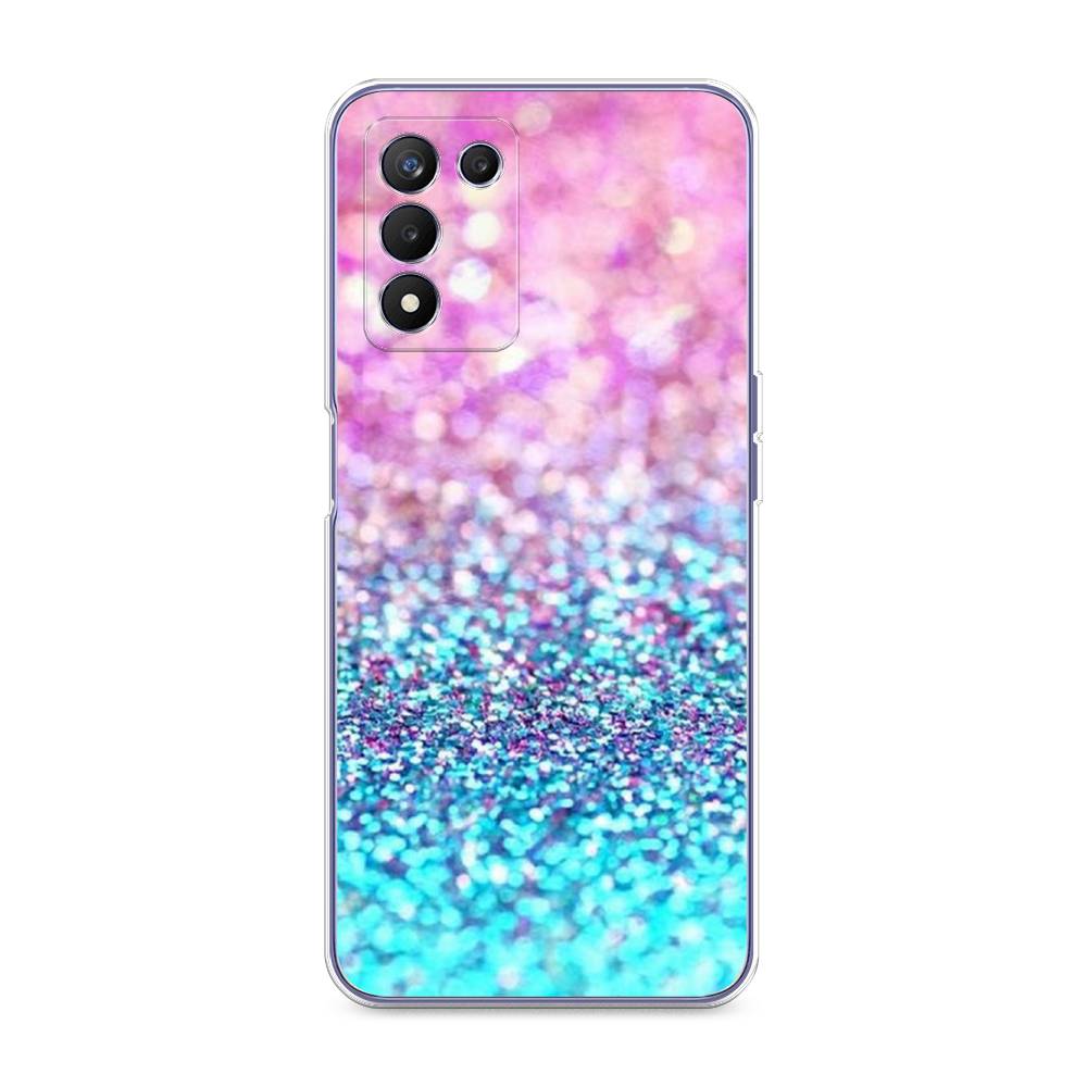 

Чехол Awog "Розово-голубые глиттеры рисунок" для Realme Q3s