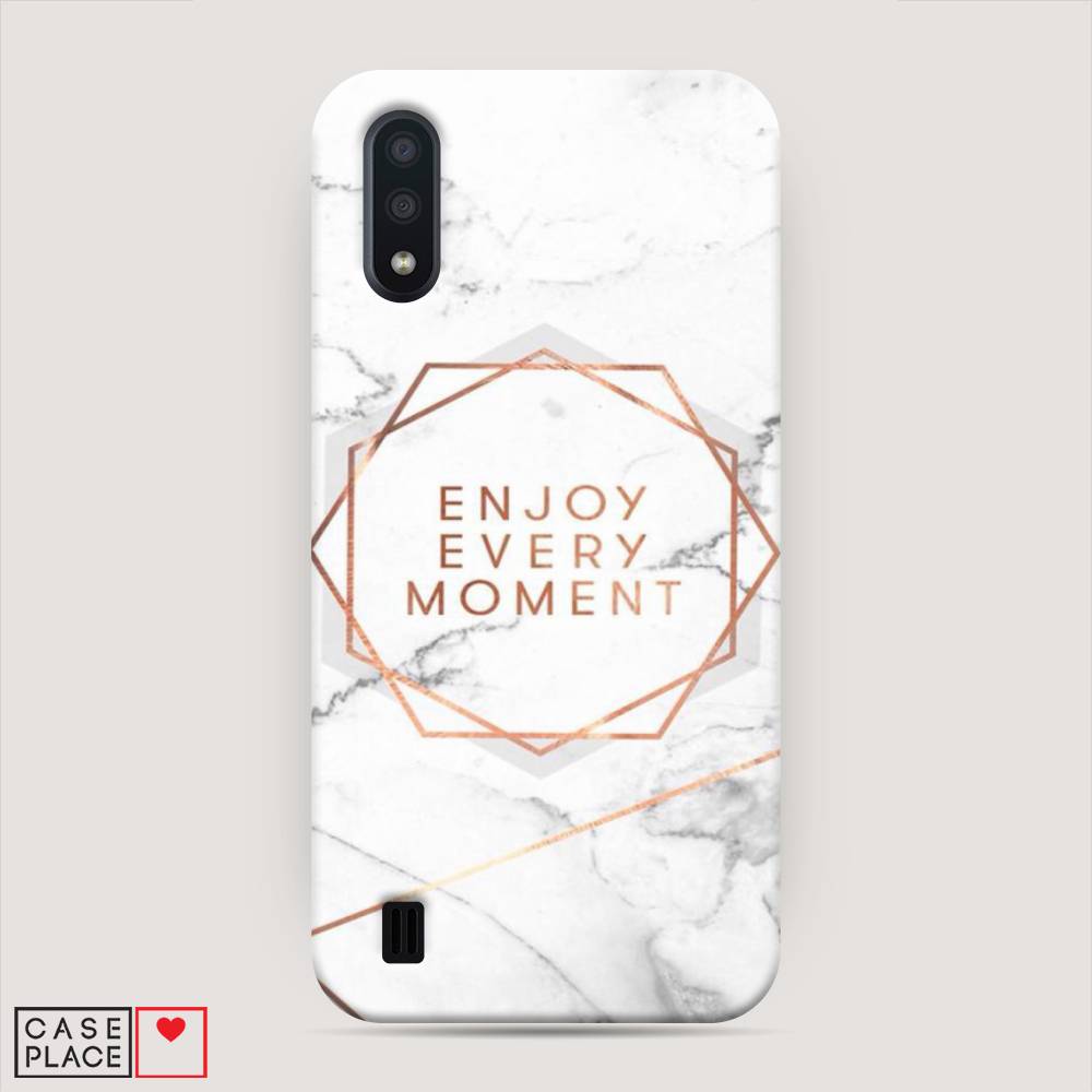 

Пластиковый чехол "Enjoy every moment мрамор" на Samsung Galaxy A01